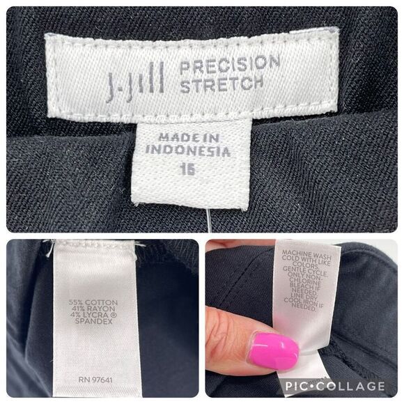 J Jill Precision Stretch Slim Leg Elastic Waist Pants Women 16 Black NWT Comfort - Picture 8 of 8